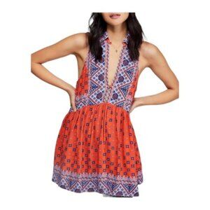 Free People Charlotte Tunic Mini Dress Boho Hippie Beachy Multicolor Size M